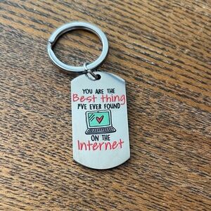 Keychain for Boyfriend Girlfriend Internet Dating Site Anniversary Gift
